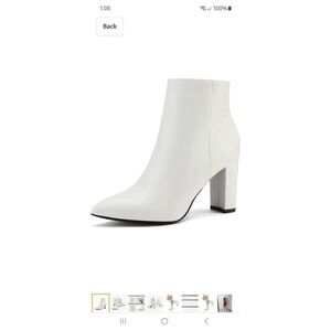 Size 8.5 Dream Pairs White Sianna1 Chunky High Heel Dress Ankle Boots Booties